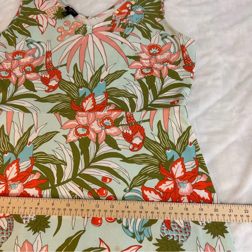 Talbots Floral Parrot Print Sleeveless Knit Maxi sz LP ResortWear Preppy Coastal - Picture 13 of 14
